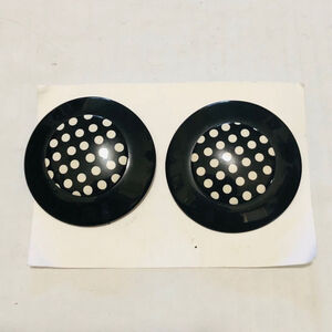 Vintage Black and White Polka Dot Stud Earrings